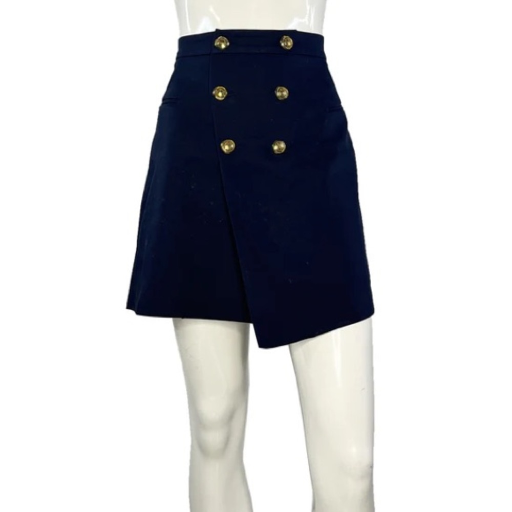 KIM & Co: navy blue mini button skirt